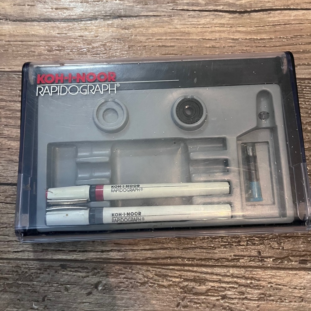 Koh-I-Noor Rapidograph Technical Pen Set .35 and .60 Vintage Drafting Pens